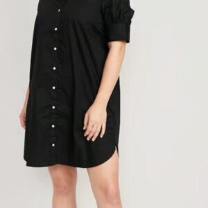 Old Navy Black Button-Front Shirt Dress - Size - Large Tall